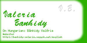 valeria banhidy business card